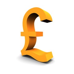 Pound symbol 3d rendered image