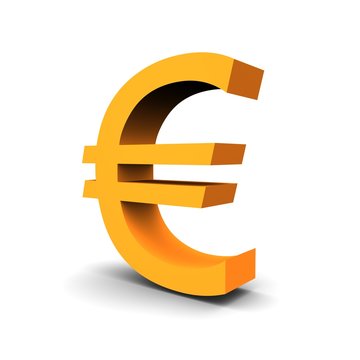 Euro currency symbol 3d rendered image