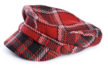 Woman's Plaid Hat Isolated on White