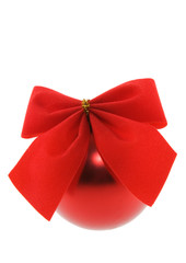 Red Christmas ball isolated on white