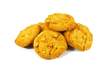 Cookies Biscuits Isolated on a White Surface Background