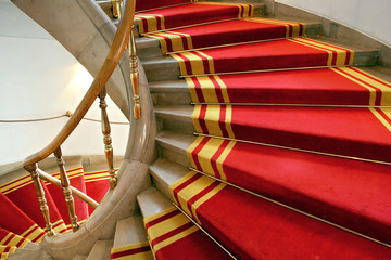Stairwell in the Polish palace. Royal castle in Warsaw.