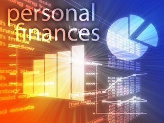 Fototapeta na wymiar Personal finances illustration of Spreadsheet
