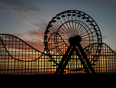 Ferris wheel and amusement park