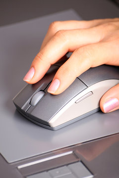 Hand on mouse