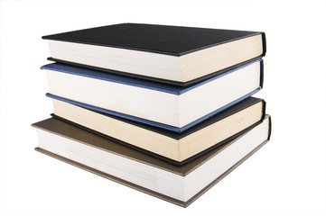 view of books isolated on white with clipping path