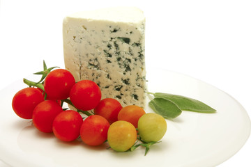 roquefort cheese triangle on white dish