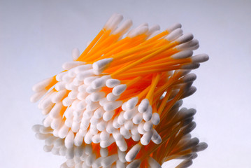hygienic sticks of orange color on  white background