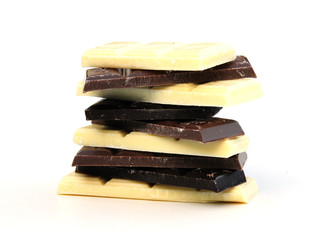 milk,plain and dark chocolate