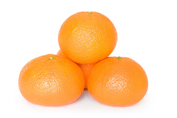 fruits mandarins isolated on white