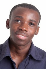 Obraz premium Portrait of the young smiling man. Face close up.