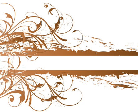 banniere arabesque marron cuivre