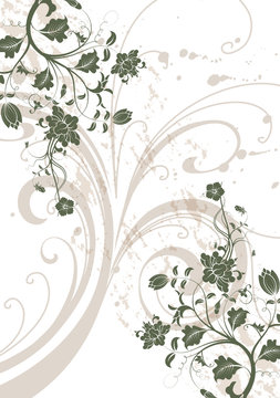 floral verte et fleur