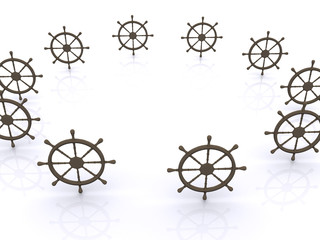 rudders leadership. 3D © sad