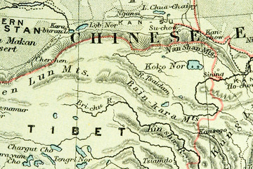 Fototapeta premium Vintage (1907 copyright-expired) map