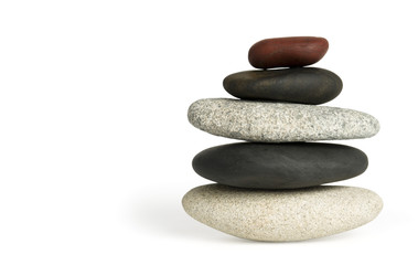 arrangement of stones isolated on white with clipping path