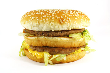 Hamburger Meal Isolated on a White Background