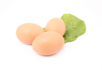 fresh eggs isolated on white