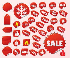 Labels Set. Easy To Edit Vector.