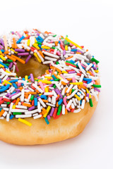 Fototapeta na wymiar Donut with white background close up shot