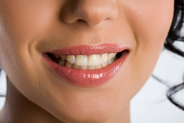 Woman's smiling lips