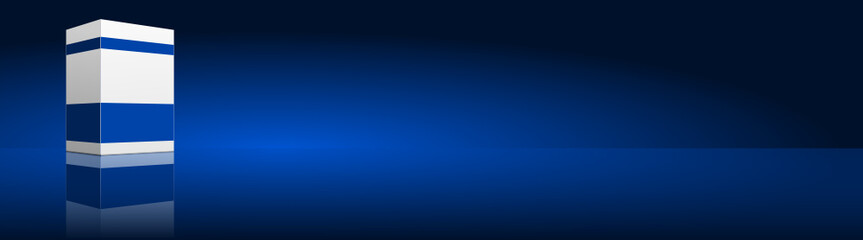 Obraz premium vector serie - blue carton box banner