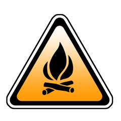 Triangle Fire Warning Sign - Symbol, White Background
