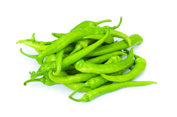 Green peppers isolated on the white background