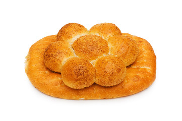 Two bread loaves isolated on the white