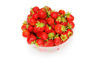 Red strawberry isolated on the white background