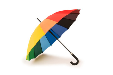 Colourful umbrella isolated on the white background