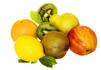 apple, kiwi, lemon, pear