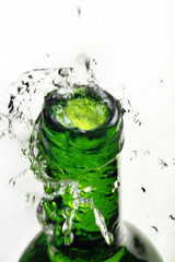 water splash over bottle