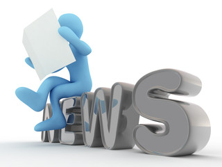 man reads news in newspaper