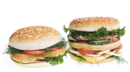 Cheeseburger isolated on white background
