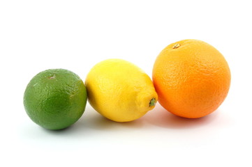 fresh lemon , orange , and citron fruits isolated