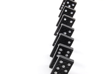 chain of dominoes isolated on a white background