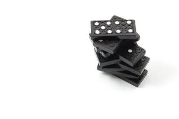 chain of dominoes isolated on a white background