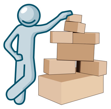 2d Man with cardboards