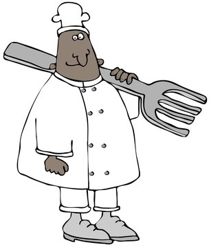 Chef With A Giant Fork