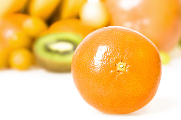 mandarine on fresh fruits background