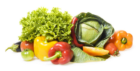 Fresh vegetables isolated on white