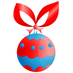 Weihnachtskugel - rot-blau