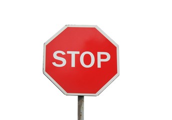 Stop sign isolated on white