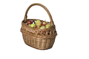 Fototapeta na wymiar basket from the wicker full apples