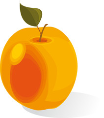 Apple on a white background, separately