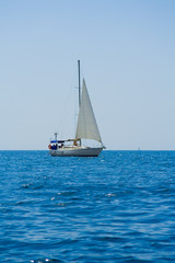 Sailboat on black sea - Crimea, Ukraine