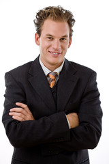 Portrait of successful businessman, smiling,