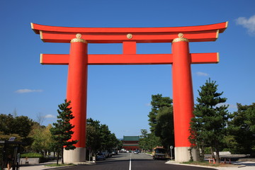 huge torii gate in Kyoto