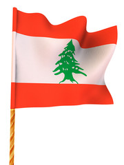Flag. lebanon.  3d